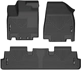 Husky Liners Weatherbeater Floor Mats | Fits 2022-2026 Nissan Pathfinder & Infiniti QX60 | Front & 2nd Row, 3-pc Black - 95701