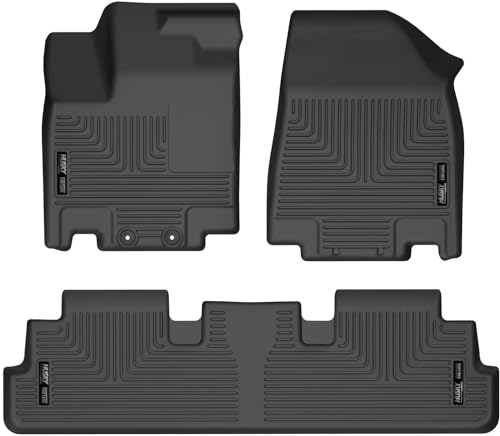 Husky Liners Weatherbeater Floor Mats | Fits 2022-2026 Nissan Pathfinder & Infiniti QX60 | Front & 2nd Row, 3-pc Black - 95701
