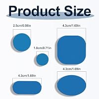 45 Stück Daunenjacke flicken Reparaturset Daunenjackenflicken Nylon Selbstklebendes Reparaturband für Jacken, Zelte und Oberbekleidung, runde und ovale Form, himmelblau – Ansicht 2