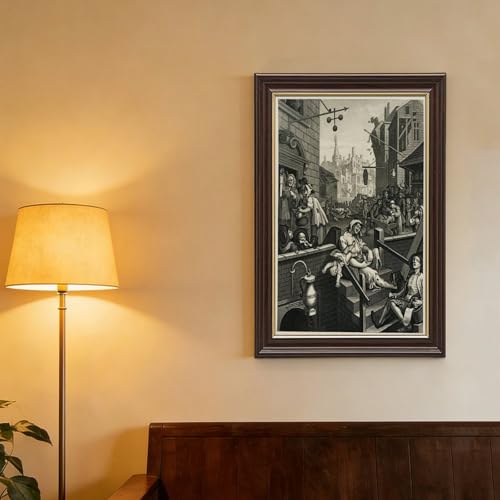Impression sur toile Gin Lane William Hogarth cadre suspendre mural