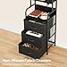 HOOBRO Tall Nightstand with Charging Station, LED Bedside Table with 3 Fabric Drawers and Open Shelves, USB-A, Type-C, 2 AC Outlets, Modern End Table for Bedroom, Black BB206UDBZ01