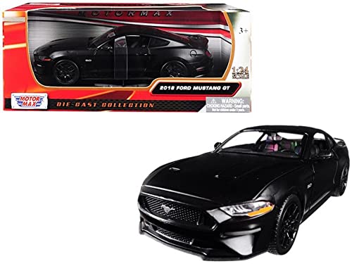 Motor Max 2018 Ford Mustang GT 5.0, Black 79352MBK - 1/24 Scale Diecast Model Toy Car