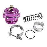 RS-BOV027/RS-BOV027 50mm Blow Off Valve Assembly CNC Billet Aluminum Construction V-Band Flange System Dual Spring Configuration 35PSI Pressure Range Universal Turbocharged Application(Purple)