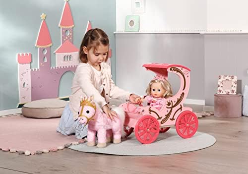 Baby Annabell Little Sweet Carriage & Pony 707210 - For Dolls Sized 36cm to 43cm for Toddlers - Carriage Includes Light Effects, Removable Handle/Harness - Batteries Required - Suitable from 1 Year