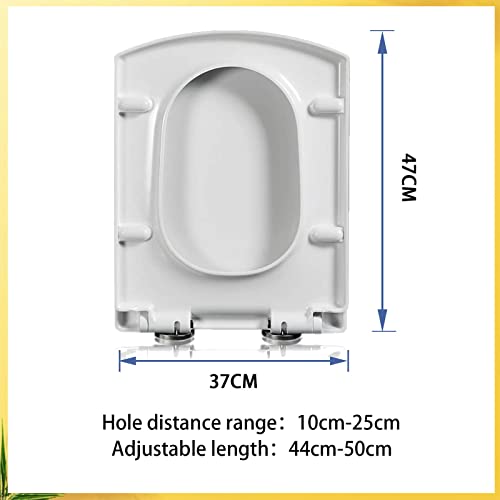 Siège de toilette rectangulaire silencieux à fixations supérieures