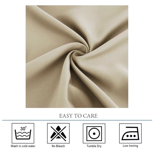 Diraysid Beige Grommet Blackout Curtains for Bedroom Thermal Insulated Room Darkening Curtains Drapes, 52 x 63 inch, 2 Panels by Diraysid - Image 7