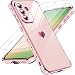 Produktbild LeYi Handyhülle für Samsung Galaxy A56 5G Hülle mit 2*Schutzfolie, Cute Herz Muster TPU Silikon Galvanik Stoßfest Schutzhülle Cover Case, Kameraschutz Kratzfest für Samsung A 56 Rosa