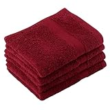 【ecotton technology】エコなフェイスタオル ４枚セット 綿１００％ デイリーユース エコなコットンから作られた環境にやさしいタオル リサイクルよりエコなプレサイクルコットン SDGs 選べる７色/バーガンディ