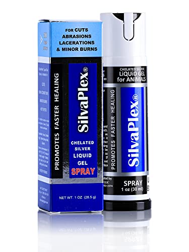 Silvaplex Liquid Gel Spray With Chelated Silver - Helps Irritation And Recovery For Hot Spots, Minor Wounds, Abrasions And Cuts - For Cats, Dogs, Other Small Animals - 1 Oz #TOP1