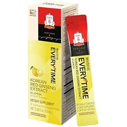 JUNG KWAN JANG Everytime Korean Ginseng Extract & 1,050mg Lemon 10 Sticks | Builds Stamina & Immunity, No Caffeine, Vegan, No Gluten, Non-GMO, Rapid Absorption, Energy Drink Liquid Supplements