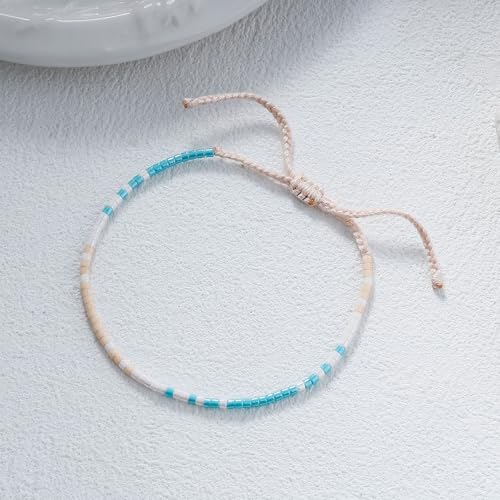 Image of KELITCH Boho Women Crystal Shell Beaded Friendship Bracelets Handmade Strand Bracelet Bangles Jewelry