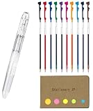 Picture of Pilot Hi-tec-c Coleto 5 Color Multi Pen Body Component, Clear, Rubber grip, 0.3mm 10 Color Ink Refills, Sticky Notes Value Set
