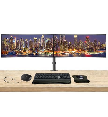 Image of HP Series 7 Pro Curved 38-inch 738pu 2K+ WQHD+ 1600p LCD Monitor 2-Pack Bundled with Desk Mount Dual Stand, USB-C Multiport G5 Dock, MK540 Wireless Keyboard & Mouse, Gel Mouse & Wrist Pad
