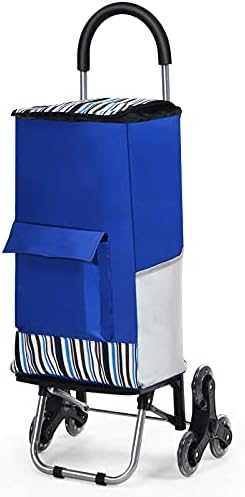 Multigot Shopping Trolley, 2 in 1 Folding Grocery Cart Hand Truck with Elastic Rope, Smooth Wheels and Detachable Bag, Lightweight Stair Climbing Cart for Shopping, Camping and Transportation