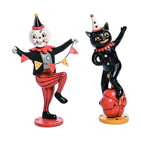 Transpac Halloween Circus Parade Figurines Black Cat Skeleton Set of 2 Johanna Parker Cover