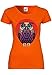 Produktbild METRA M50 F288N Damen T-Shirt mit Motiv Japan Owl, Größe:S, Farbe:Orange
