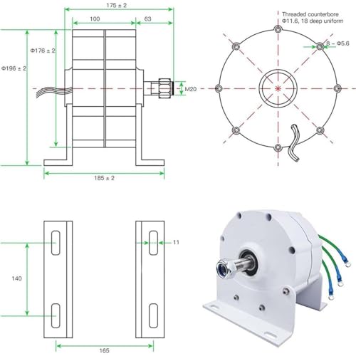 Generatore Trifase A Magneti Permanenti Ad Alta Efficienza Da 6000W-12000W, Alternatore 12V/24V/48V per Turbine Eoliche, Alimentatore Di Energia Rinnovabile Di Livello Industriale.