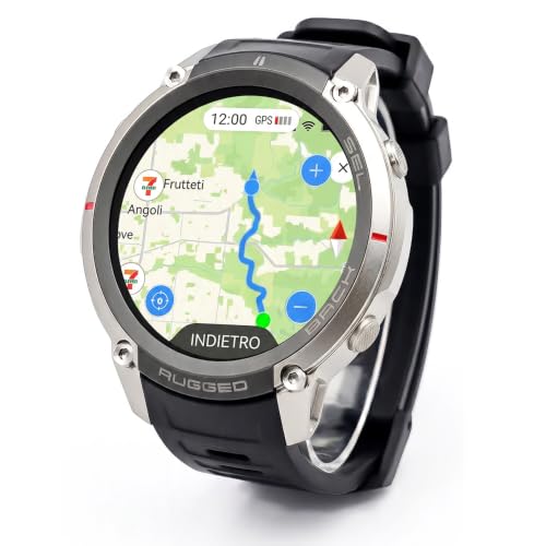 GiDaCom Smartwatch GPS con Mappe Offline, Bussola, Altimetro, Meteo –