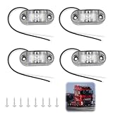 Supecesorio 4 unids blanco IP65 12V/24V oval LED laterales Fuego, ovalado delantero y trasero, luces de gálibo posición para camión remolque Van Caravan coche autobús barcos, blanco