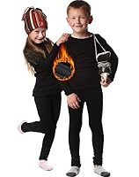 HOPLYNN - Thermal Athletic Set für Children Funktioneller Sportanzug Ski Thermal Set Jungen Atmungsaktive Thermal Athletic Football Ski mit Fleece Schwarz S