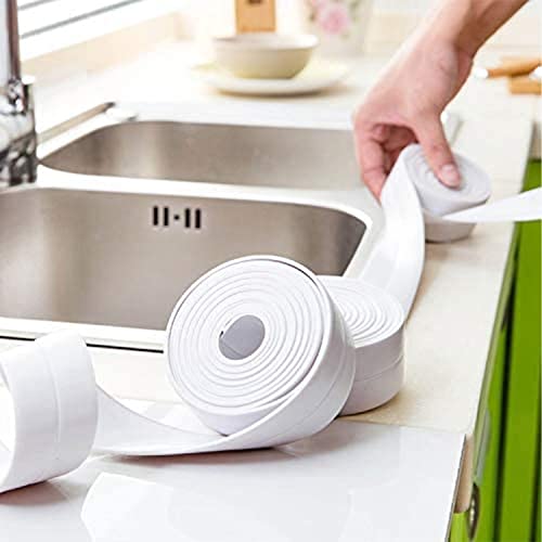 Image of 2PCS Caulk Tape Sealant Strip, PVC Self Adhesive Tub and Wall Sealing Tape Caulk Sealer for Bathroom Caulking Tape Shower Caulk (0.86 inch x 10.5Ft)