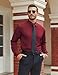 COOFANDY Men's Dress Shirts Stretch Slim Fit Shirts Wrinkle-Free Formal Business Button Down Shirt Maroon L