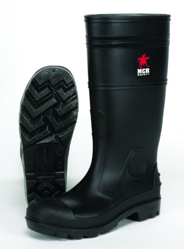 Image of MCR Safety PBP1209 Waterproof PVC Men's Knee Boot with Plain Toe, Black, Size 9, 1-Pair