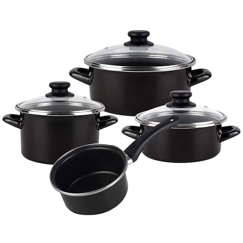 Miniatura 11 de Magefesa Bateria De Cocina 7 Piezas Magefesa Kenia De Acero Esmaltado Con Juego De Sartenes 22 24 26 Cm Daimiel En Aluminio Forjado