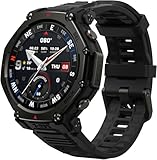 Amazfit T-Rex 3 Pro Outdoor Smart Watch 44mm Sapphire AMOLED Display with Flashlight, Dual Band GPS, Offline Maps, 25 Days Battery, 10 ATM, 180+ Sports Mode for Android & iPhone, Tactical Black