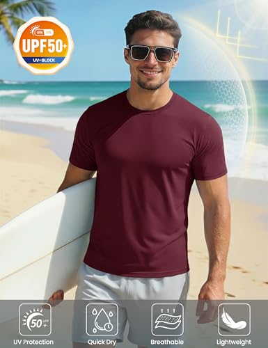 Image of MAGCOMSEN Men's Short Sleeve T-Shirt Quick Dry UPF 50+ Athletic Running Workout Fishing Top Tee Performance Shirts