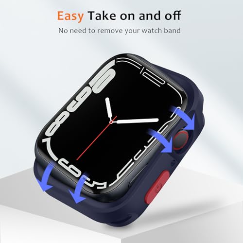ZZDZZ Rugged Case Compatible with Apple Watch Case 41mm 40mm Series 9/8/7/6/5/4/SE3/2/1, Soft Flexible TPU Shockproof Protective Bumper Cover for iWatch 41mm 40mm, Blue by ZZDZZ - Image 4
