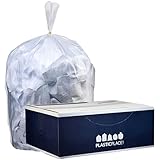 Plasticplace 4 Gallon Trash Bags │ 6 Microns │ Clear Garbage Can High Density Liners │ 17" x 18" (100 Count)