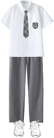 Boys Girls Japanese High School Style Anime Uniform Outfits Set,Soft Cute Cheerleading Pleated Skirt Set.