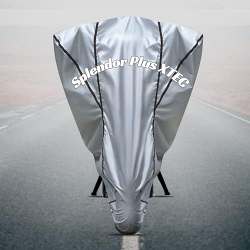 Image of Motorcycle Bike Body Cover for Outdoor Use - Heavy Fabric Water Resistant Two Wheeler Cover with UV, Dust & Rain Protection Compatible for Splendor Plus XTEC