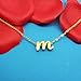 MOMOL Small Initial Necklace for Women 18K Gold Plated Stainless Steel Cursive Script Tiny Letter M Necklace Personalized Name Necklace