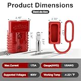 175A Batterie Stecker AWG 1/0 Steckverbindung Schnellverbinder,Batterie Verbindung Stecker Kabel Schutzkappe Kits