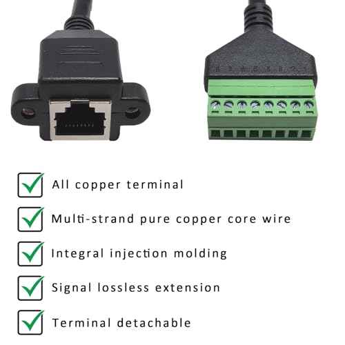Conector RJ45 Hembra a Tornillo 8 Pines 4 Piezas 0.3 m miniatura 5