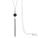 Jude Jewelers Vintage Long Sweater Necklace Chain Pendant Tassel Bohemian Classical Vintage Style (Black)