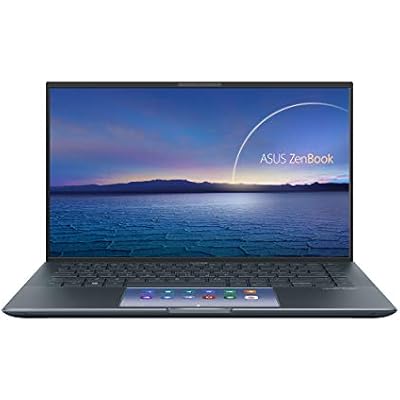 ASUSF ASUS ZenBook 14 Ultra-Slim Laptop 14 FHD NanoEdge Bezel Display, Intel Core i7-1165G7, NVIDIA MX450, 16GB RAM, 512GB SSD, ScreenPad 2.0, Thunderbolt 4, Windows 10 Pro, Pine Grey, UX435EG-XH74