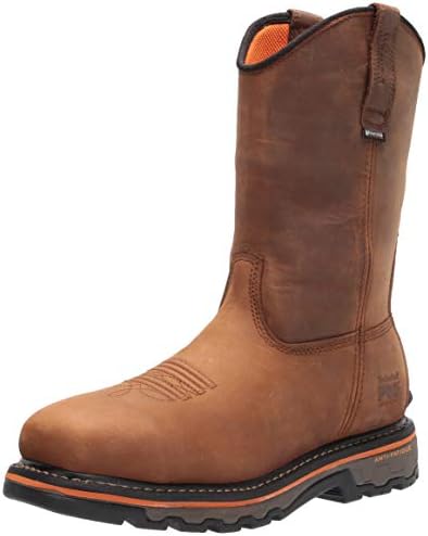 men pull on work boots