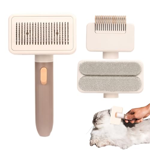 Brosse contre la perte de poils pour chiens et chats avec peigne de toilettage intégré
