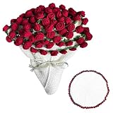 MSINMINW Blumenstraußdecke, Handgefertigte Rosendecke Weich und leicht Rosenstrauß Überwurfdecke für Muttertagsgeschenk Brautjungferngeschenk Heimdekoration (Rot, 110cm)