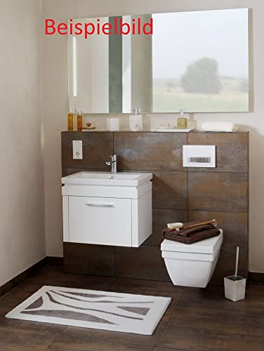 Clarissa Badteppich Patria Jasmin Torf ca.70X120cm Badematte Badezimmerteppich Badgarnitur Badvorleger Duschmatte – Bild 3