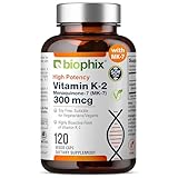 biophix Vitamin K2 MK-7 300mcg, 120 Vegan Capsules – High-Potency Supplement for Bone Strength and Immune Health