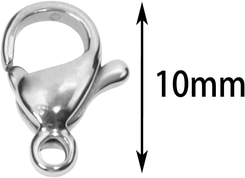 Shapenty 10mm Stainless Steel Lobster Claw Clasps Fastener Hook Connector for Necklace Bracelet Jewelry Finding Making Key Ring Keychain Bag Purse Hanging Charms Accessories Ornaments Craft (20) - Image 2