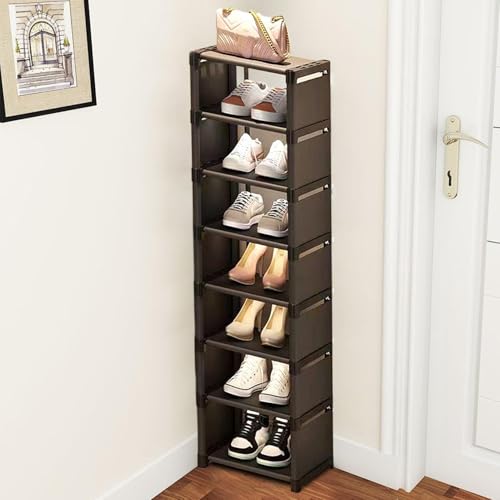 Étagère à chaussures pliable et modulable avec bacs de rangement noirs multicouches - 6