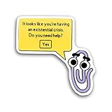 2 (Pieces) 3" and 5" Existential Crisis Sticker, Waterproof Vinyl Decals for Many Purpose Like Cars, Trucks, Laptops, Phones, Windows and More