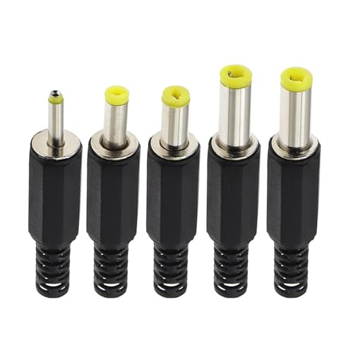 Adaptador de corriente CC conector de clavija macho de 5.5x2.5mm para soldar cables de 10pcs 3