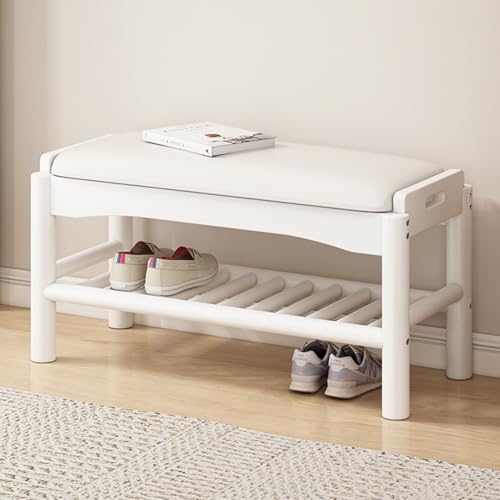 Banc de rangement entrée au coussin rembourré et structure robuste