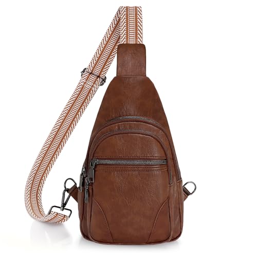 Image of JASGOOD Anti Theft Small Sling Bag for Women Leather Fanny Packs Crossbody Bags Trendy Anti-Theft Sling Purse for Travel